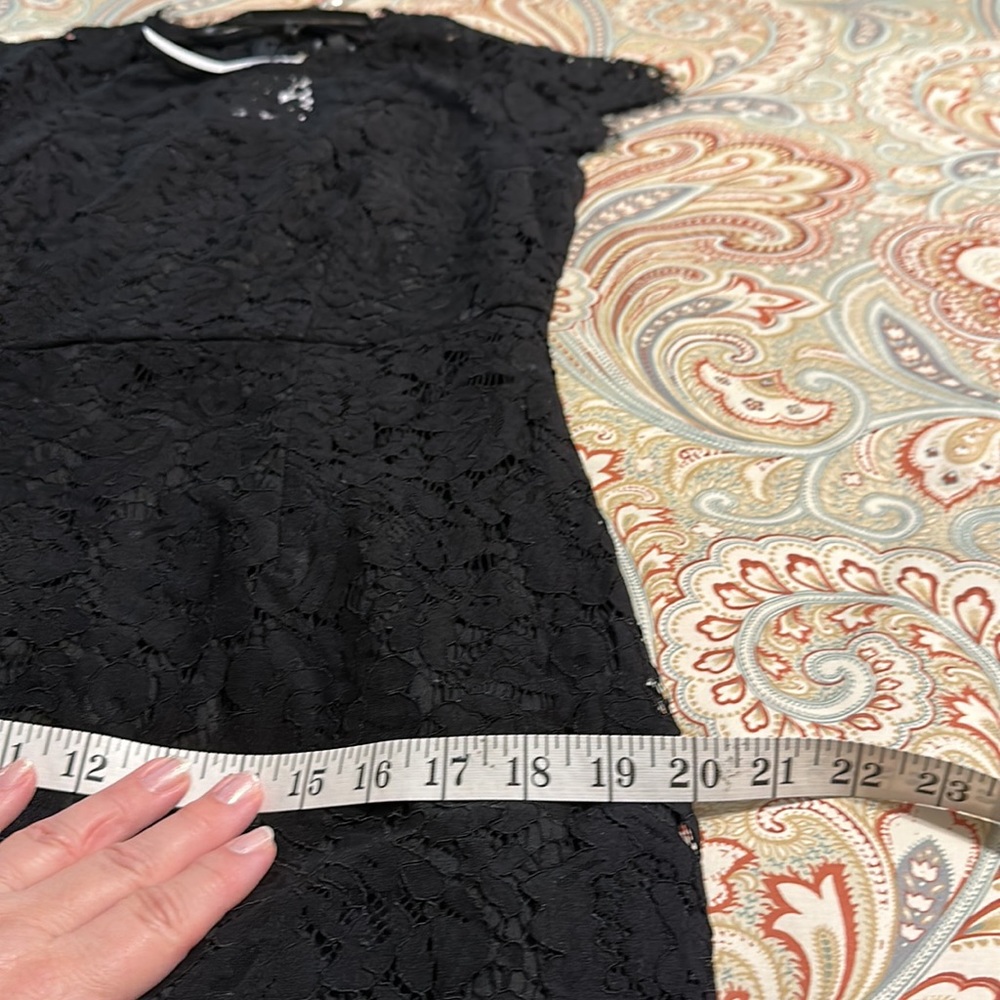 NWT MEROKEETY Women's Sleeveless Lace Floral Cocktail Dress Crew Neck black L - Picture 9 of 13